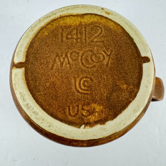 Set of 3 McCoy Pottery Butterfly Mugs Vintage Hand Painted Brown Yellow Cups - Picture 11 of 11